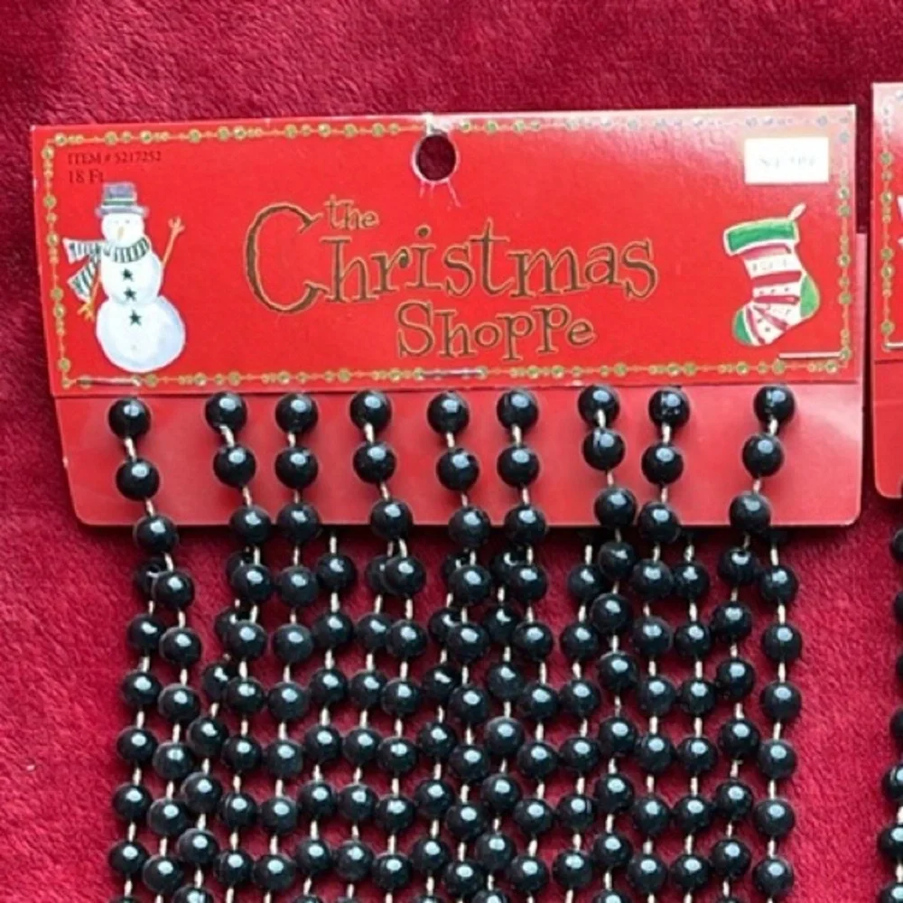 Black Beaded 18 ft Garlands 2 pk